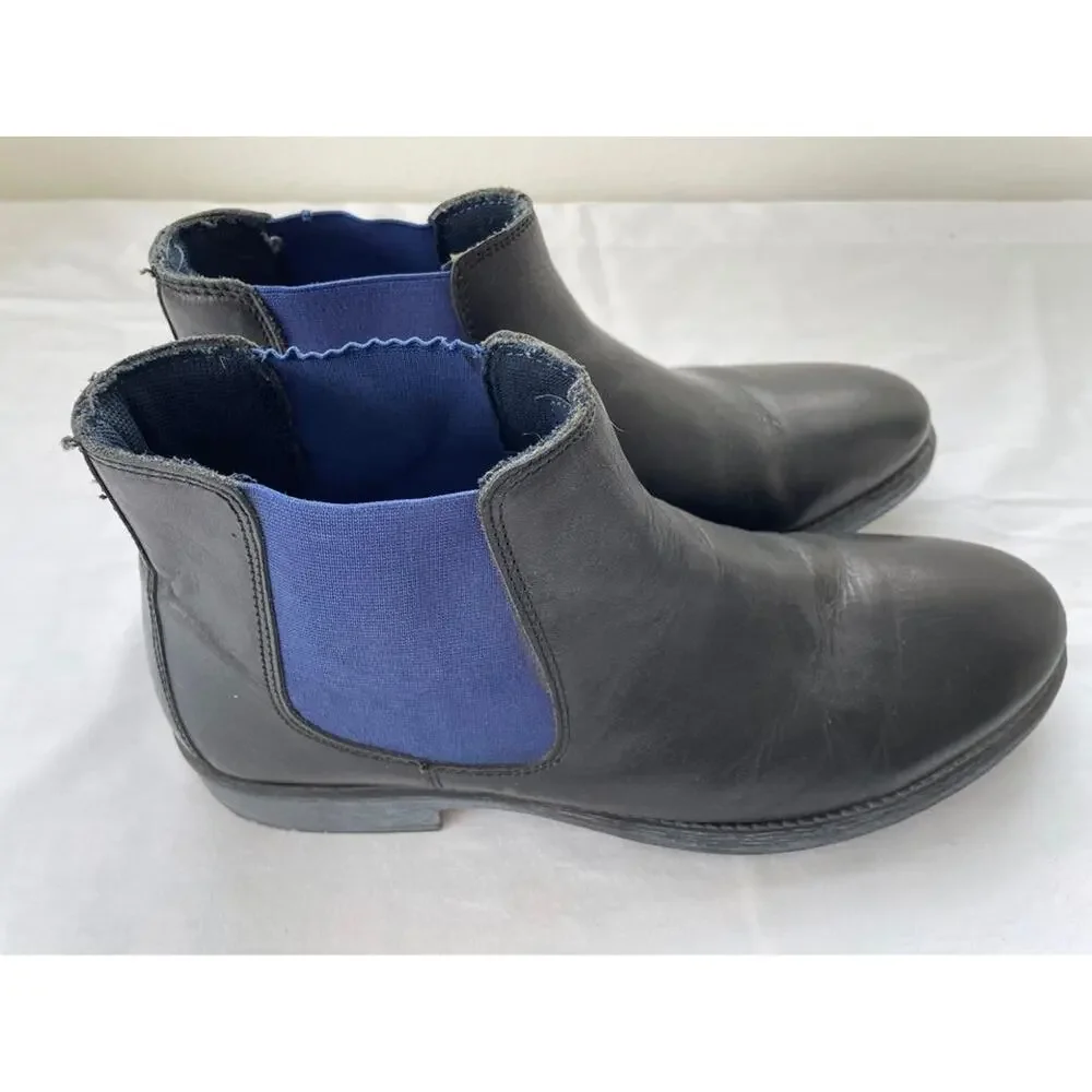 Dune London Black Leather Chelsea Boots, Men's Size 42